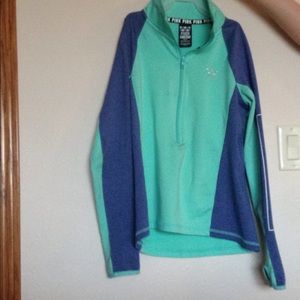PinkVictoria's Secret 3/4 zip blue & teal pullover